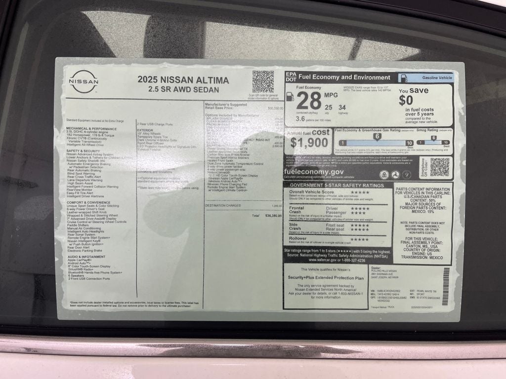 2025 Nissan Altima 2.5 SR