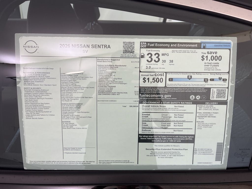 2026 Nissan Sentra SV
