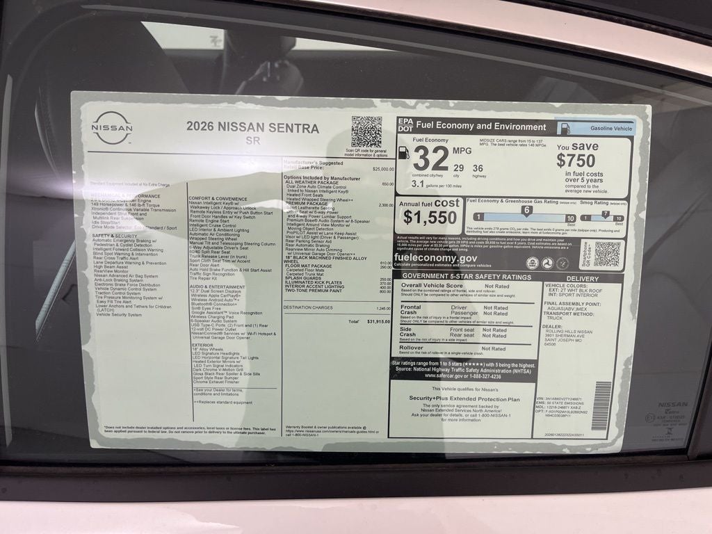 2026 Nissan Sentra SR