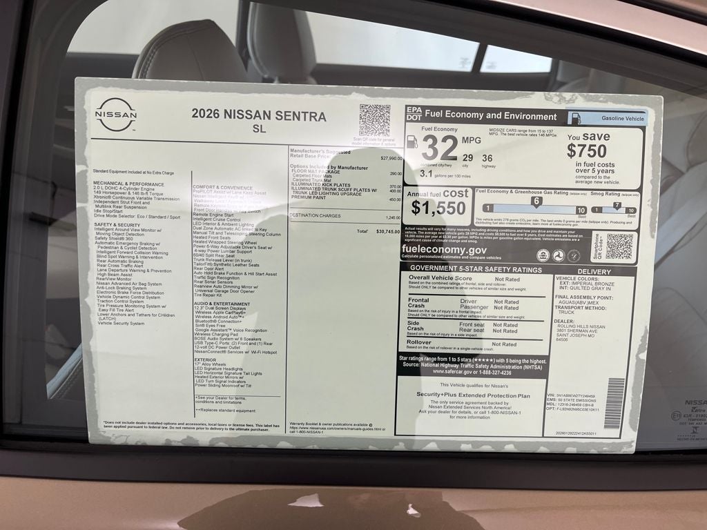 2026 Nissan Sentra SL