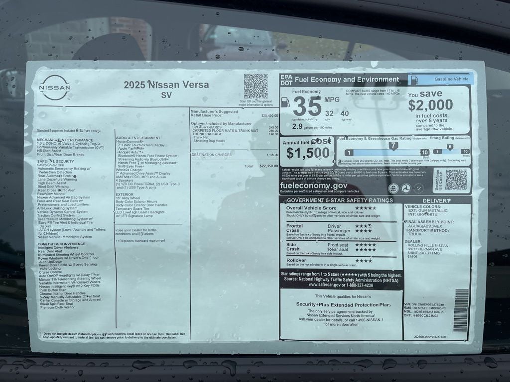 2025 Nissan Versa 1.6 SV