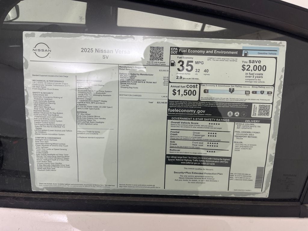 2025 Nissan Versa 1.6 SV