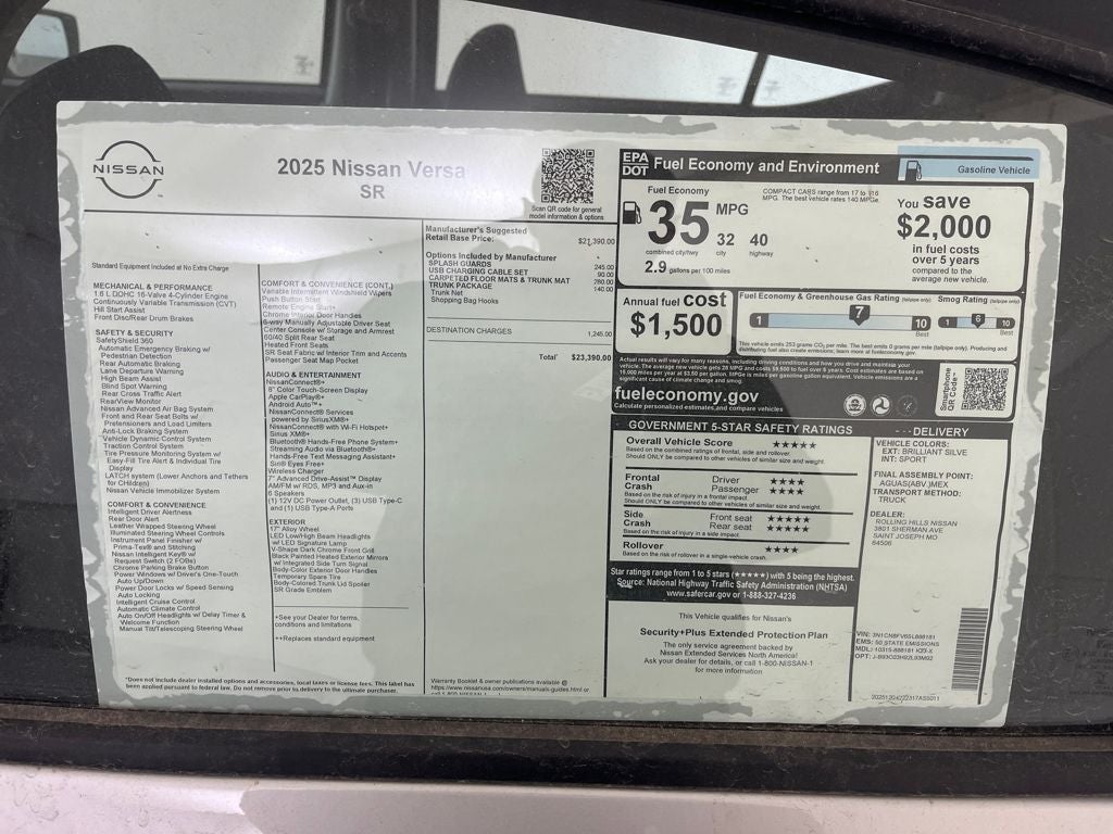 2025 Nissan Versa 1.6 SR