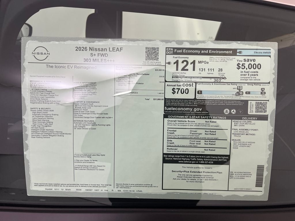 2026 Nissan Leaf S+