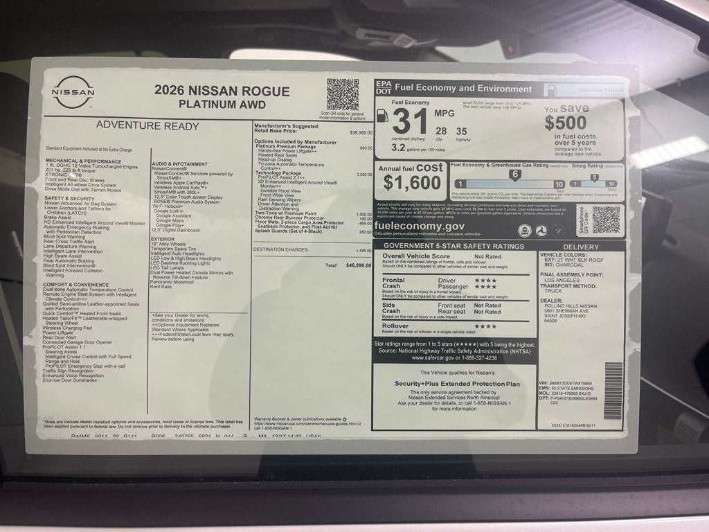 2026 Nissan Rogue Platinum