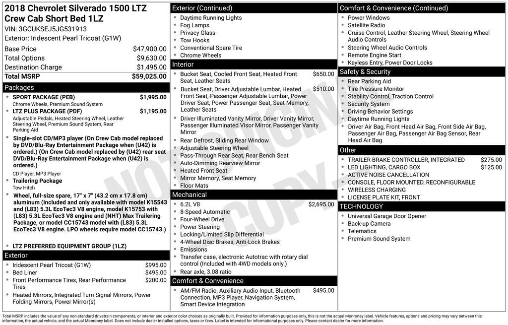 2018 Chevrolet Silverado 1500 LTZ 1LZ