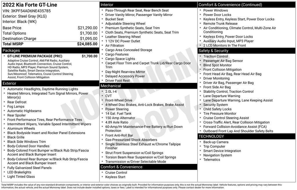 2022 Kia Forte GT-Line