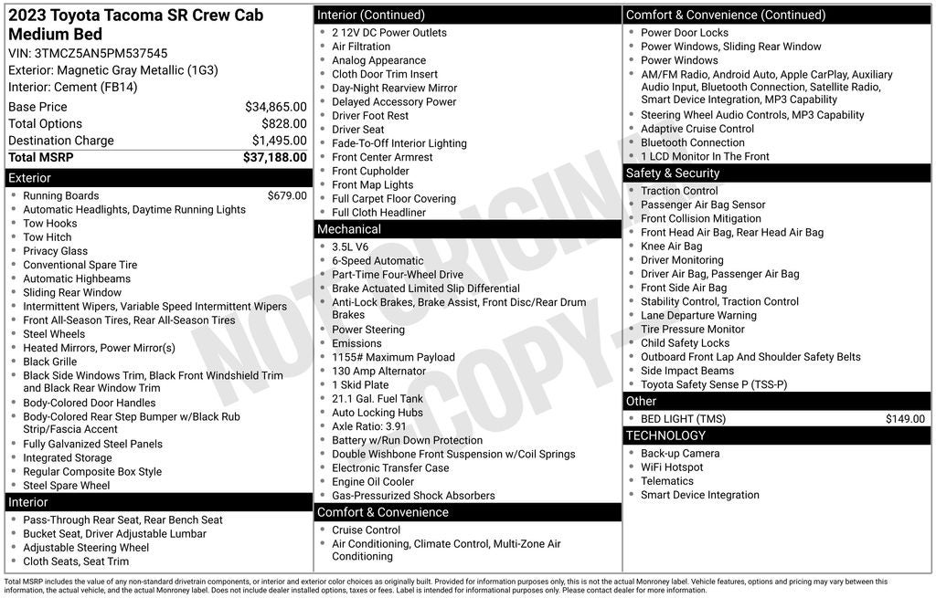 2023 Toyota Tacoma SR V6
