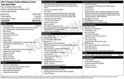 2017 Toyota Tundra Platinum 5.7L V8