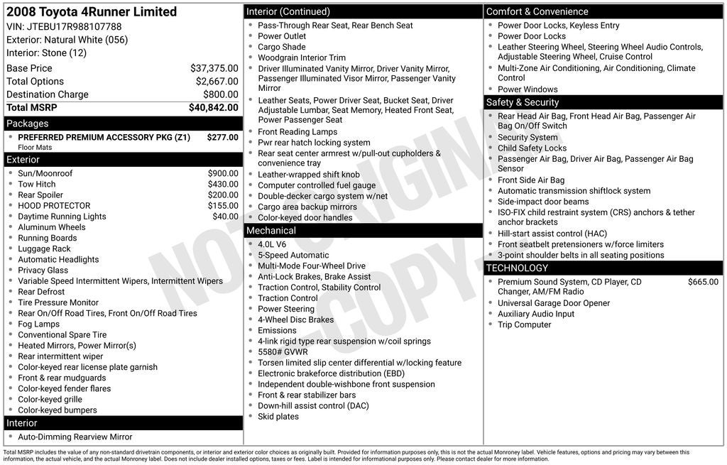 2008 Toyota 4Runner Limited V6