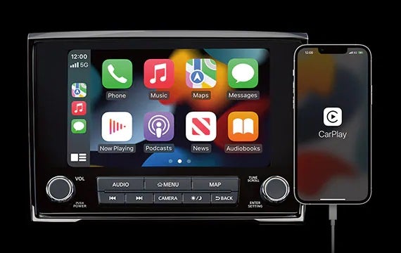 Stay connected with a standard 8" touch-screen display 2023 Nissan Titan | Rolling Hills Nissan in Saint Joseph MO