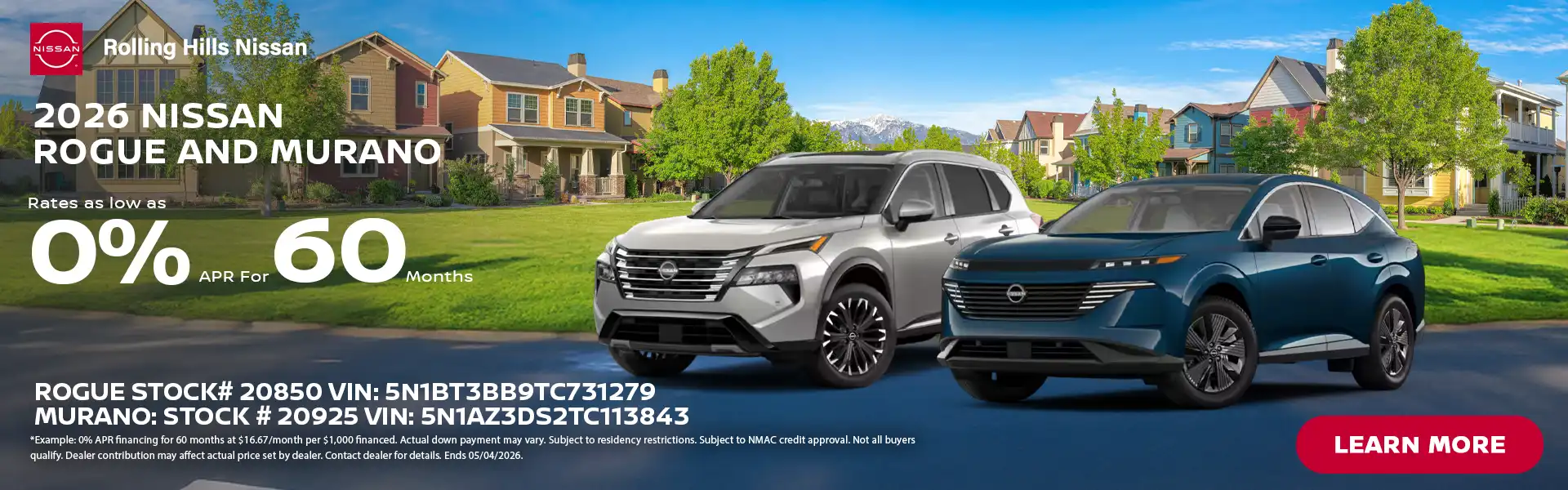 2026 nissan Rogue and Murano