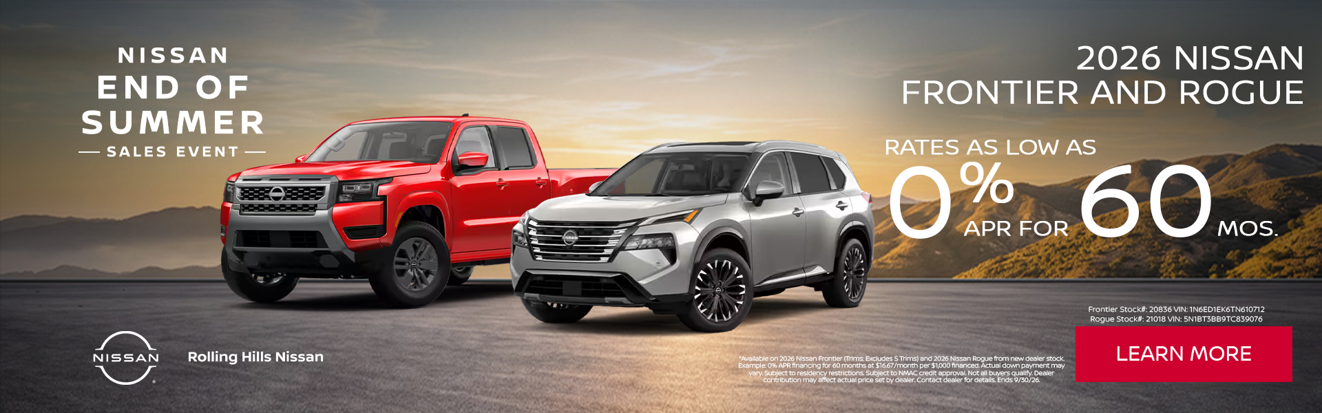 2026 Nissan Frontier And Rogue